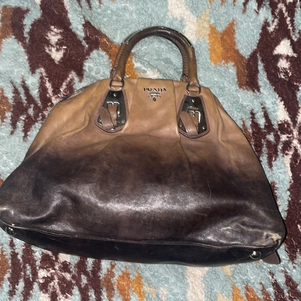 Authentic Prada Glacé bowler handbag